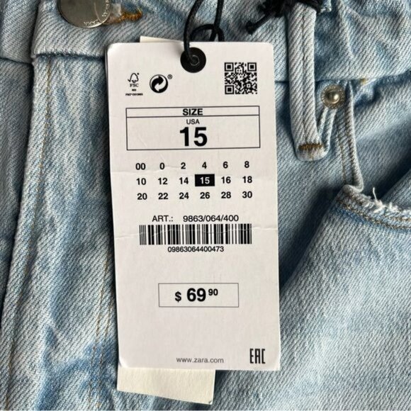 ZARA GOOD AMERICAN ZW JEANS CLASSIC SLIM SS22 BLUE | 9863/063 - Picture 13 of 16